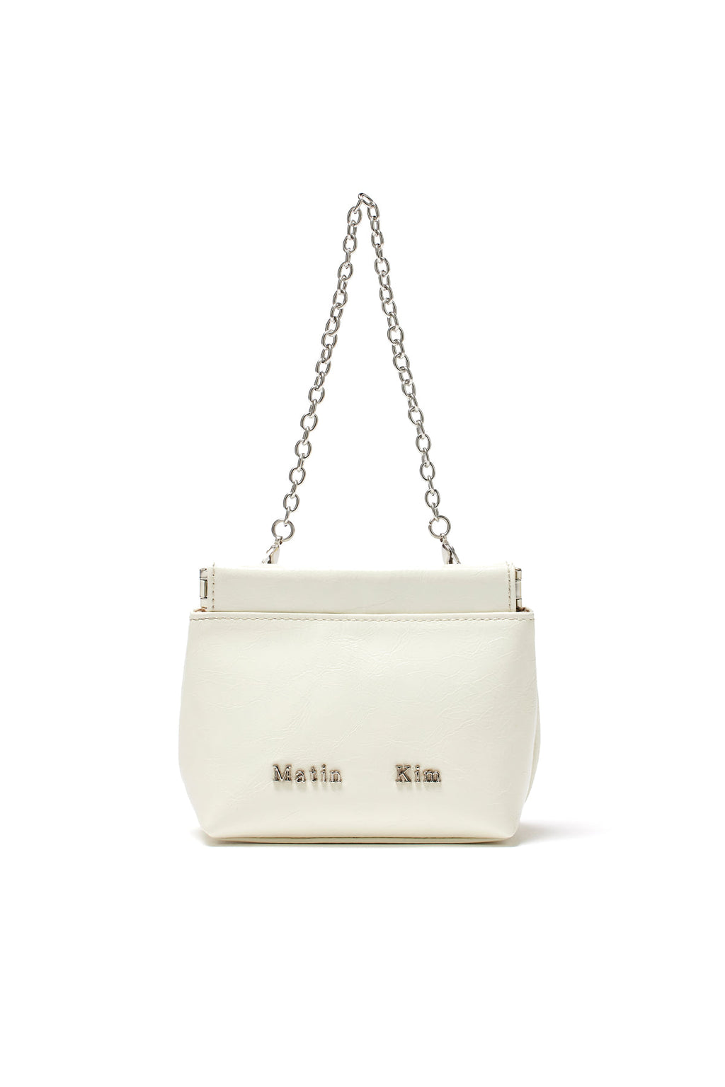 [matinkim] GLOSSY LEATHER MINI WALLET BAG IN IVORY
