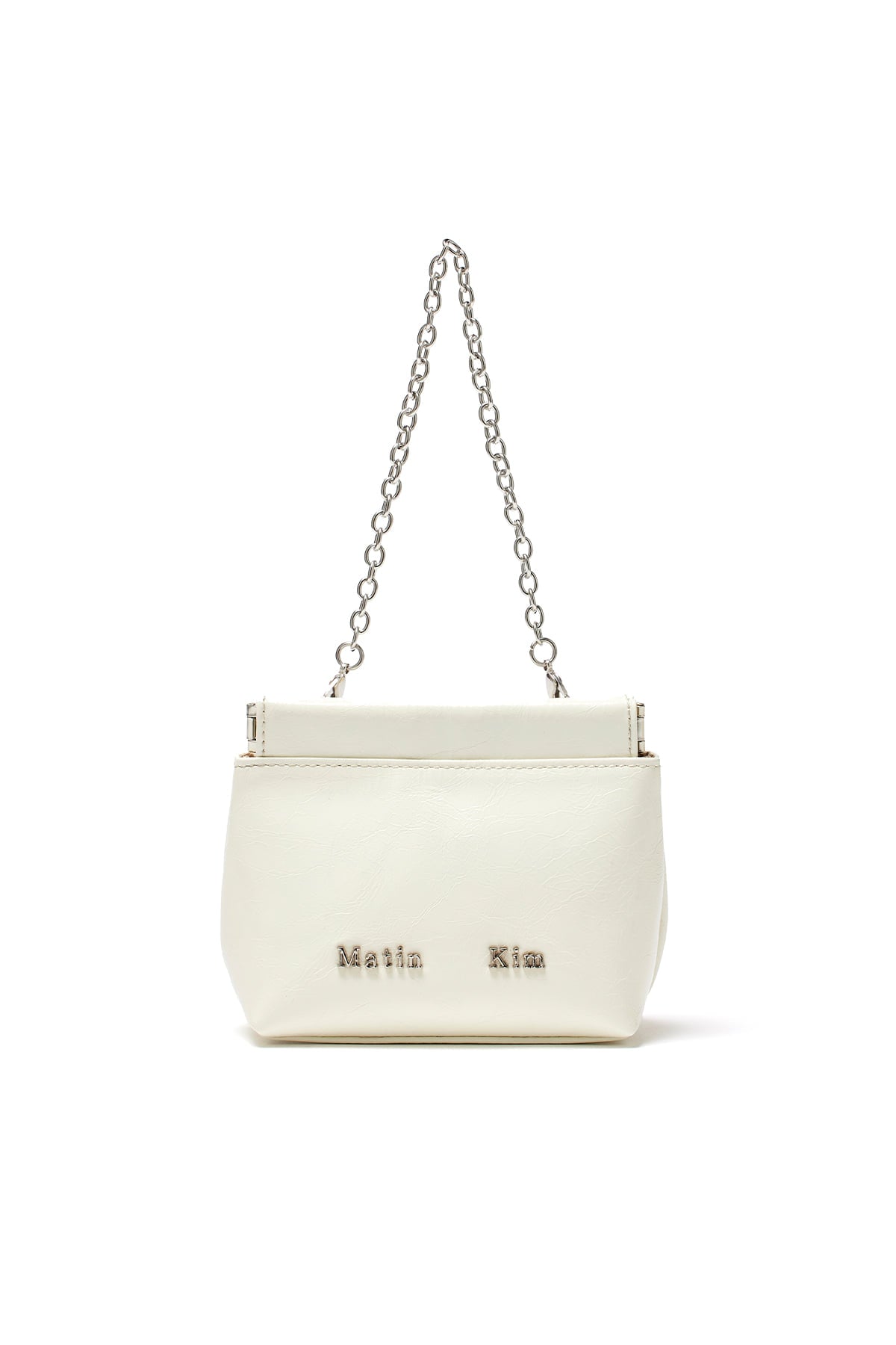 [matinkim] GLOSSY LEATHER MINI WALLET BAG IN IVORY