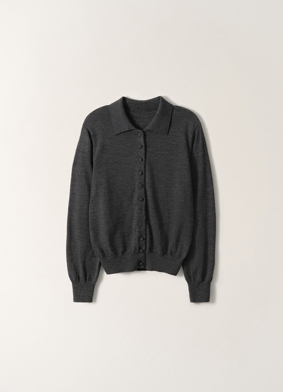 Nothing Written Muffin Button Cardigan (Gray)