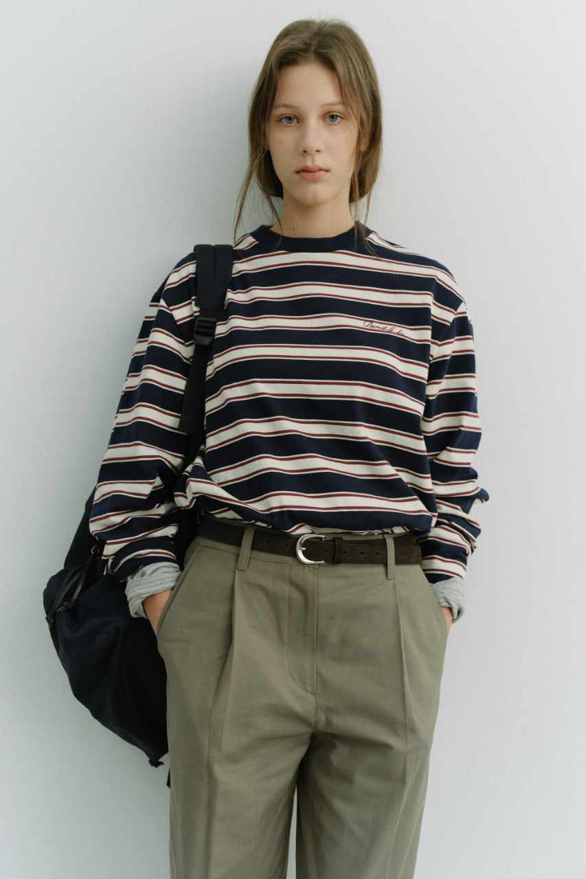 Dunst Unisex Striped T-Shirt Navy Stripe