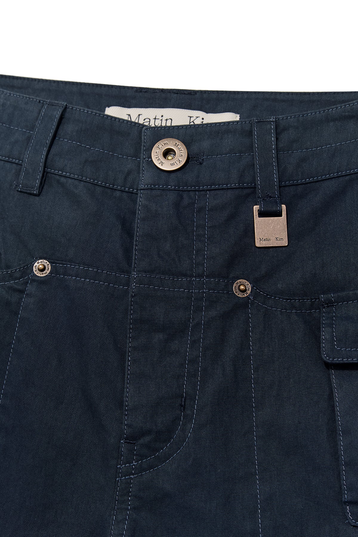 [matinkim] SNAP POCKET POINT FATIGUE PANTS IN NAVY