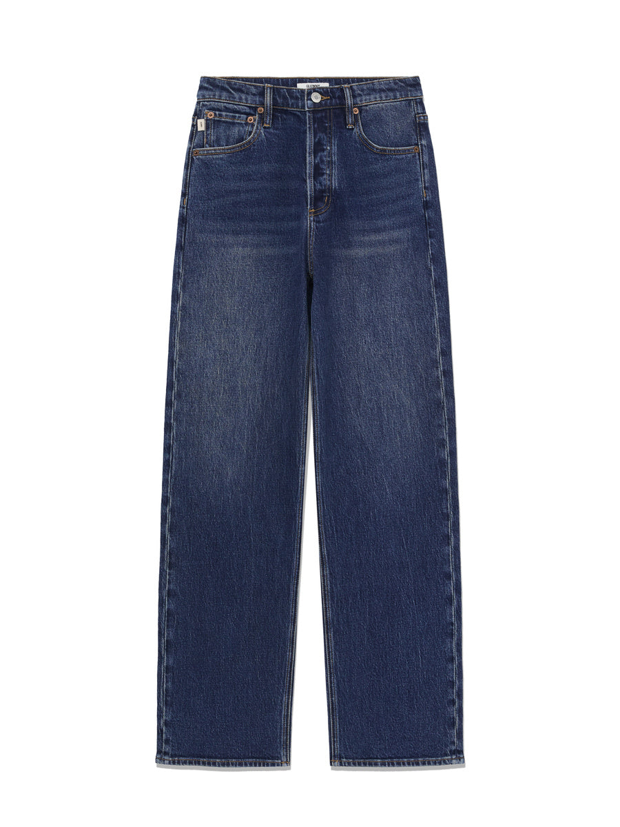 GLOWNY 90s High Rise Wide Leg Jeans (Long) (Deep Blue)