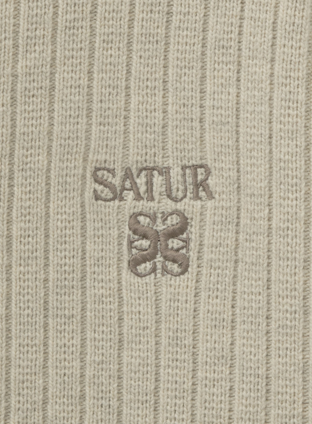 [satur] Faro Half Neck Knit Zip-up - Oatmeal