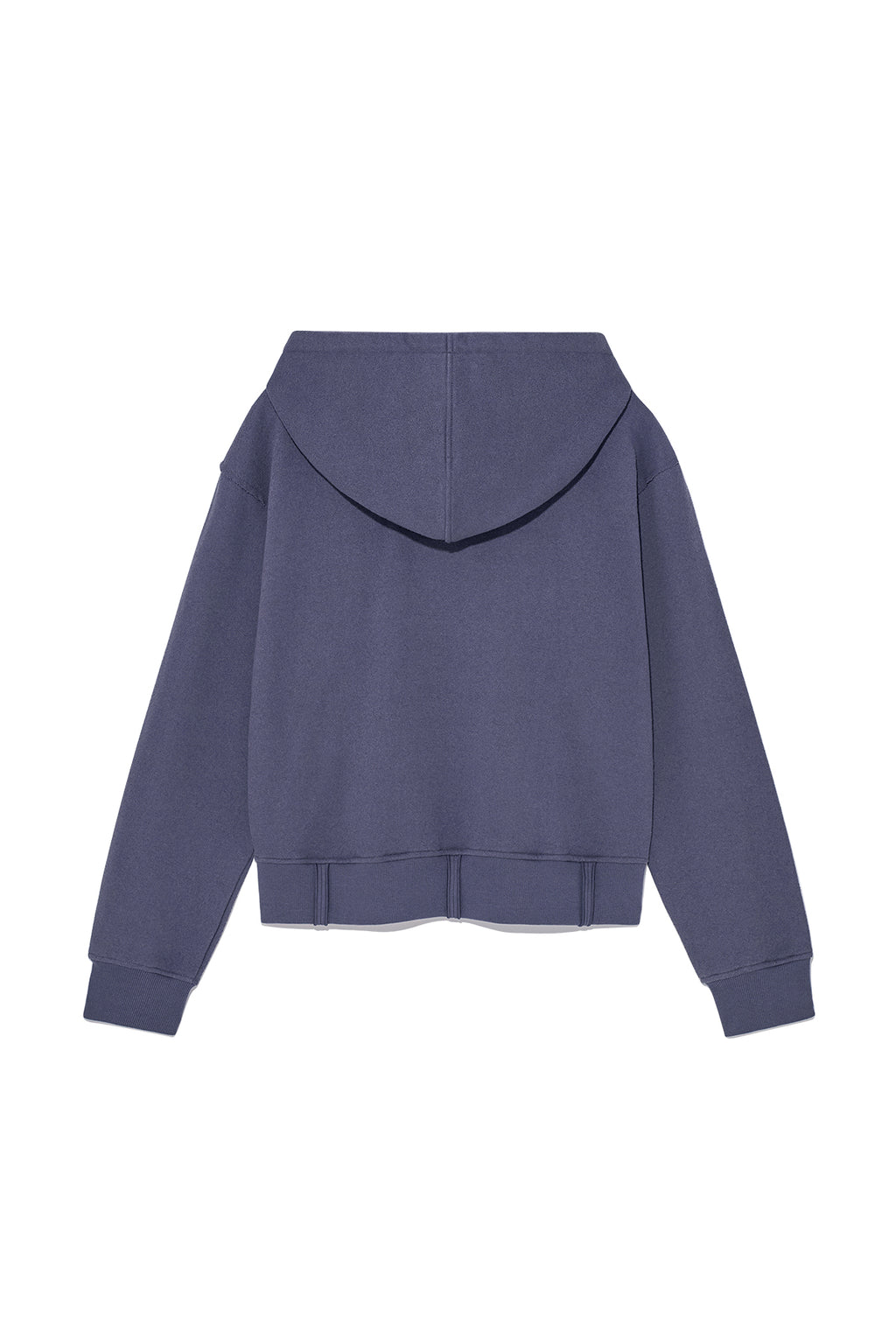 [matinkim] RIB CUT DETAIL LOGO HOODY IN SMOKE BLUE