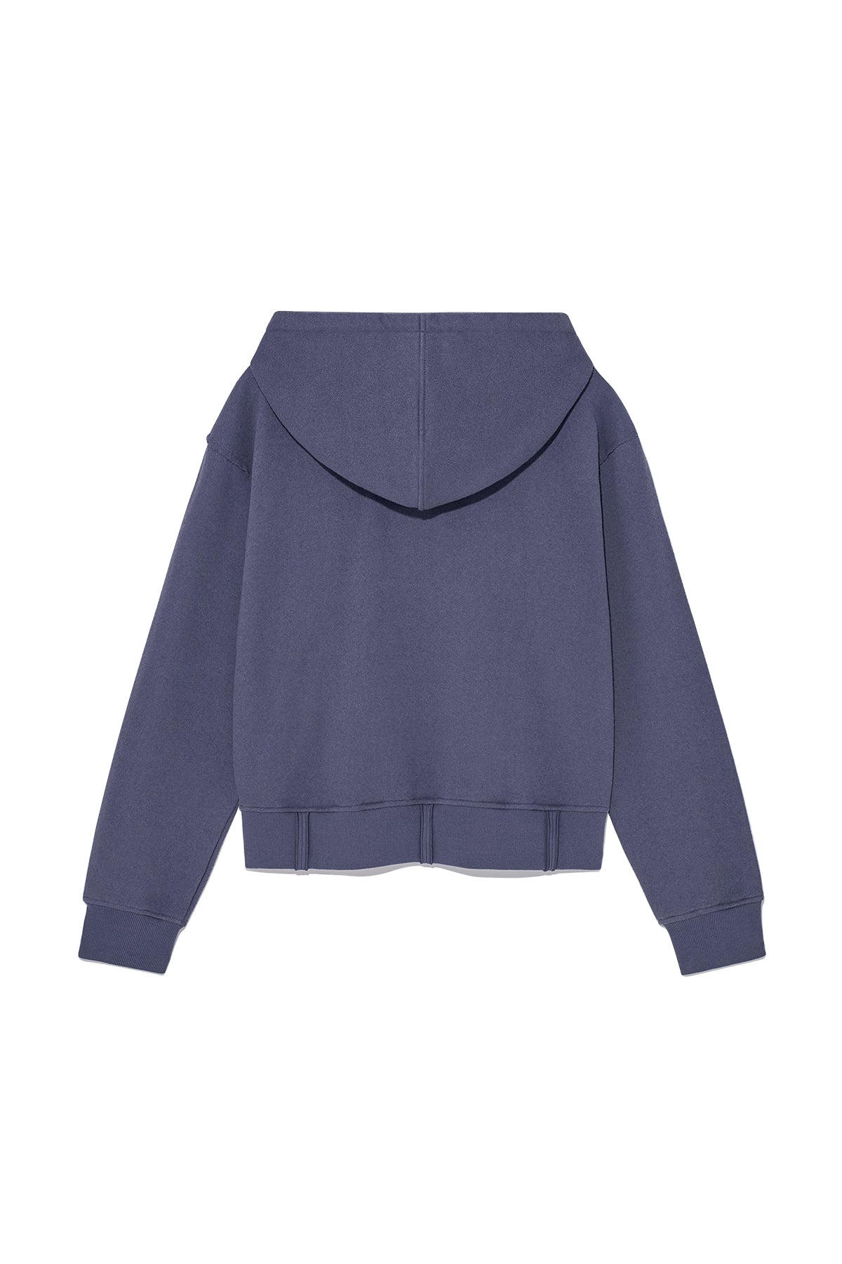 [matinkim] RIB CUT DETAIL LOGO HOODY IN SMOKE BLUE