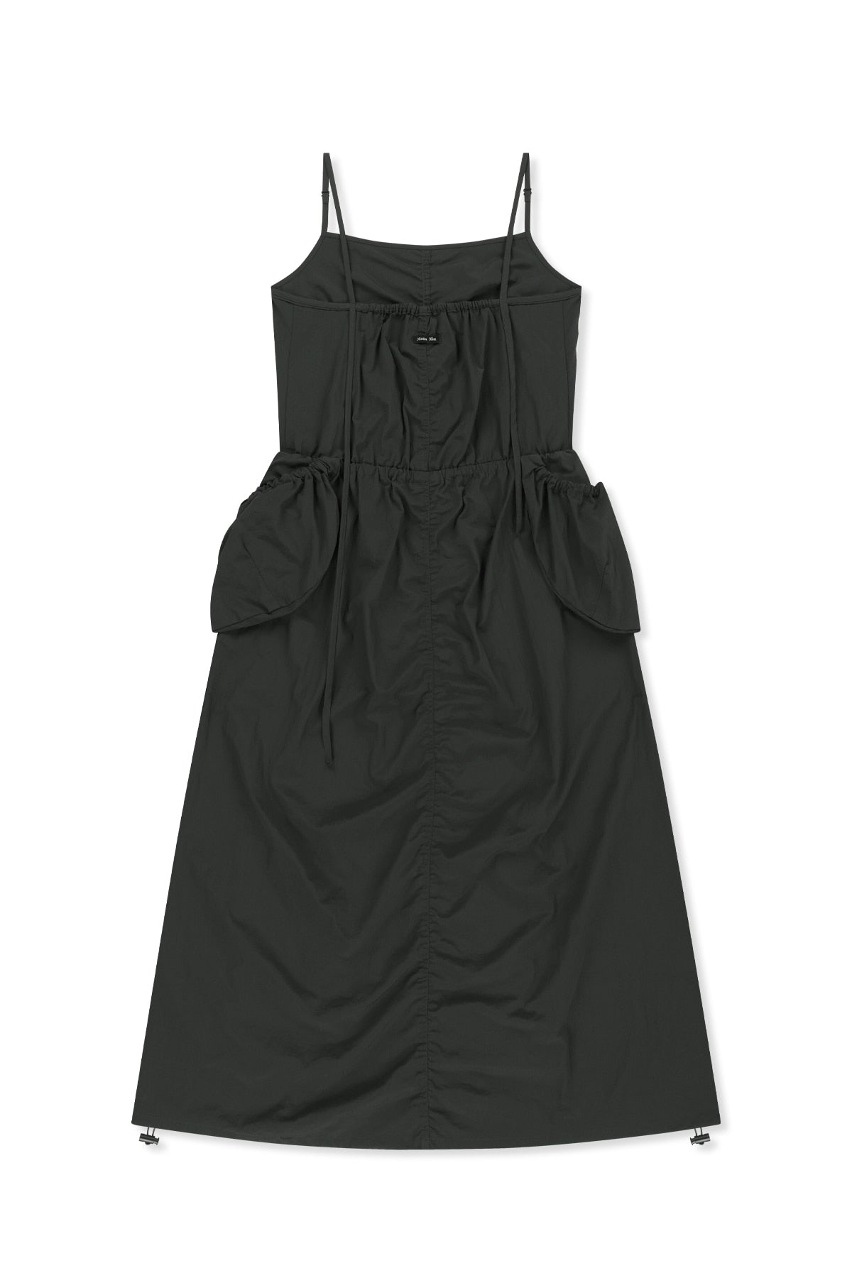 [matinkim] Strap Detail Sleeveless Utility Dress IN Charcoal