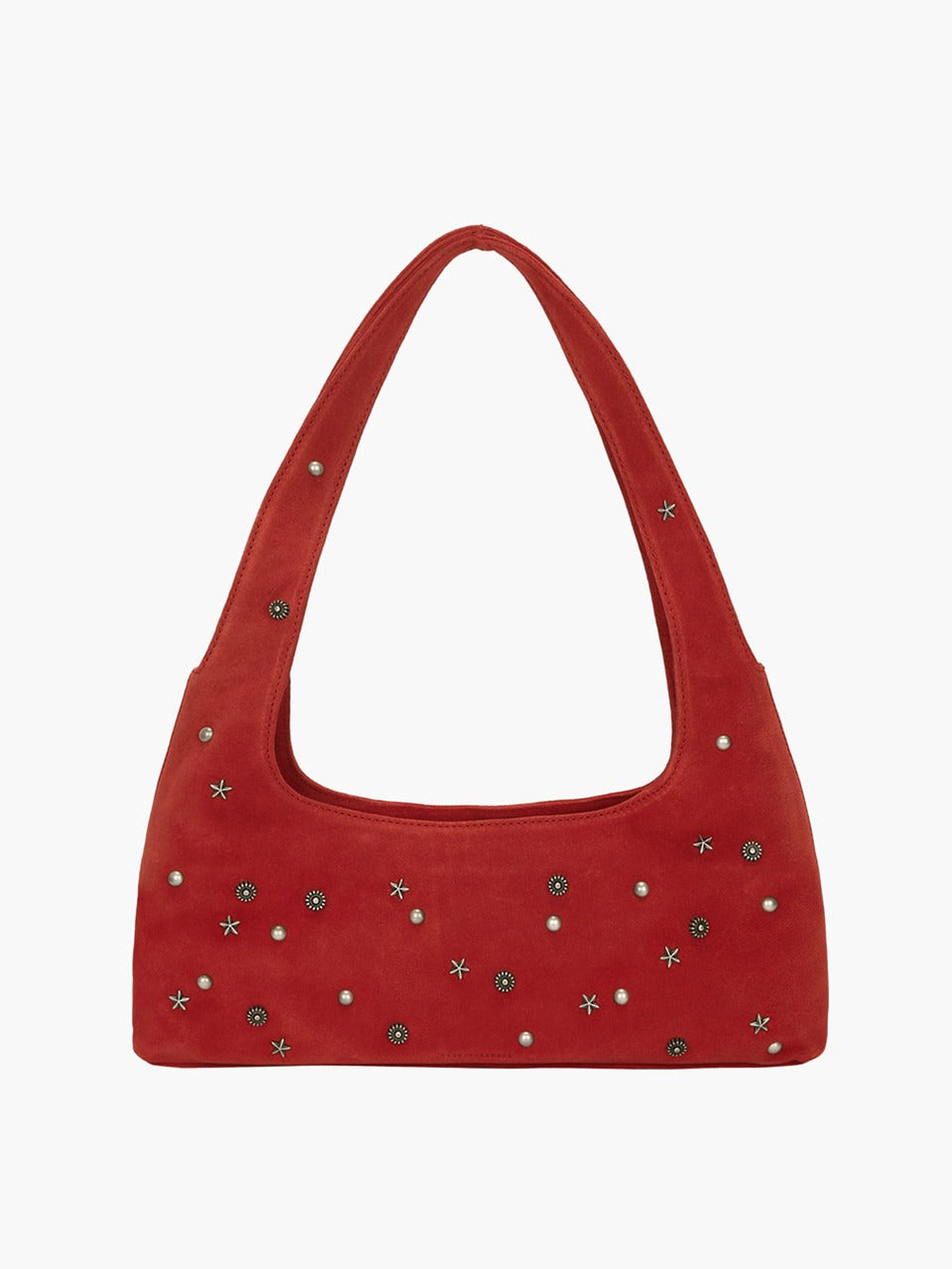 Margesherwood Halter Hobo red studded suede