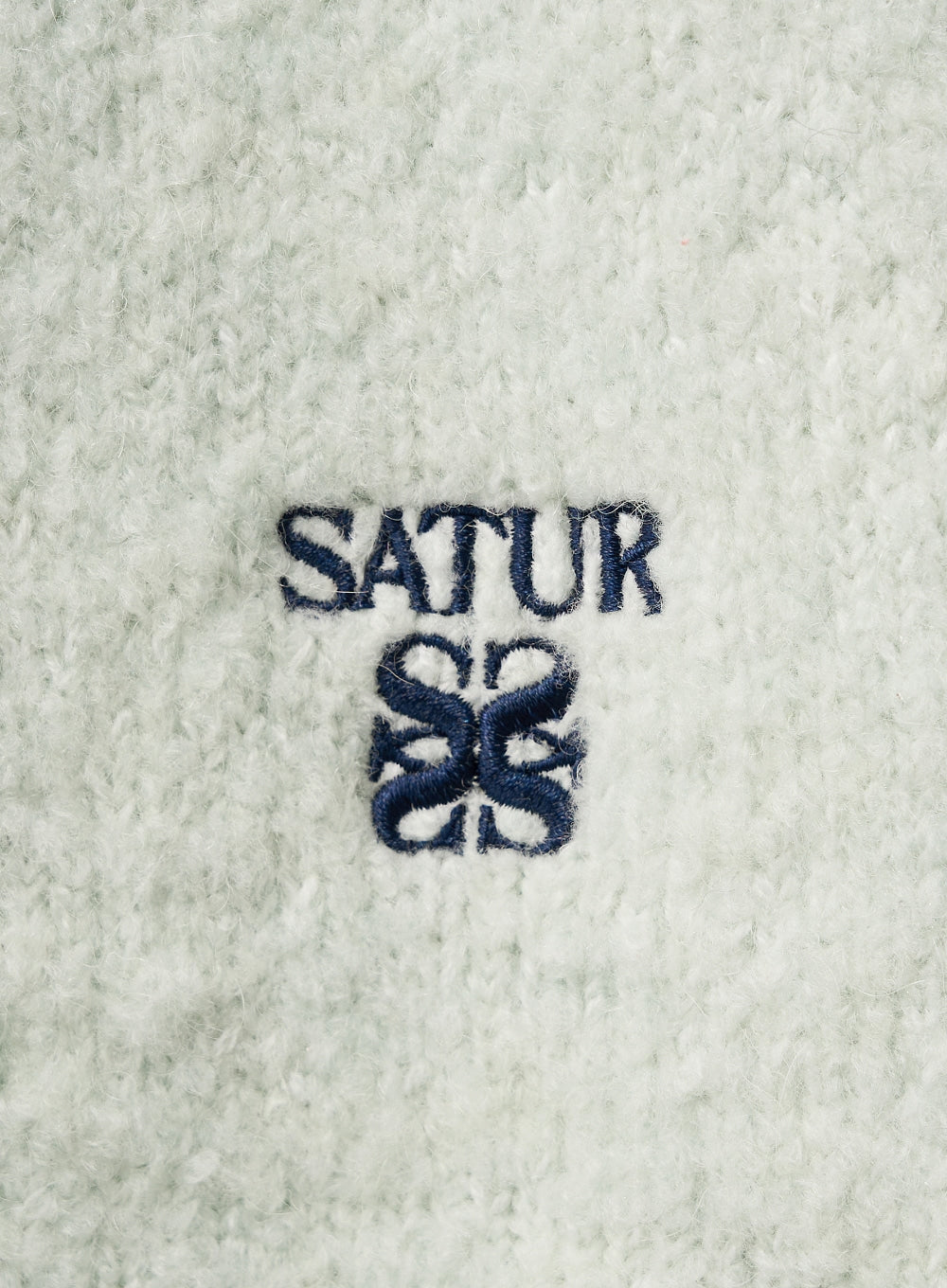 [satur] (W) Boucle Crew Neck Cardigan - Mint
