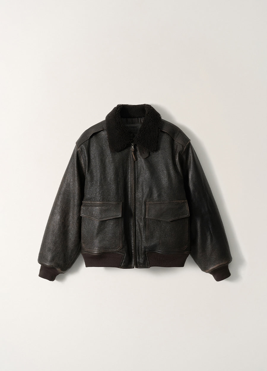 Nothing Written Vintage captain leather jacket (Tan)