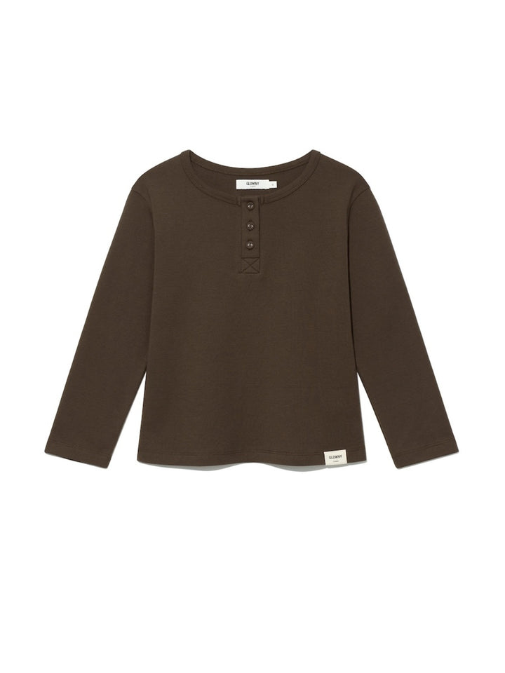 GLOWNY 3/4 Button Fly Tee (Choco)