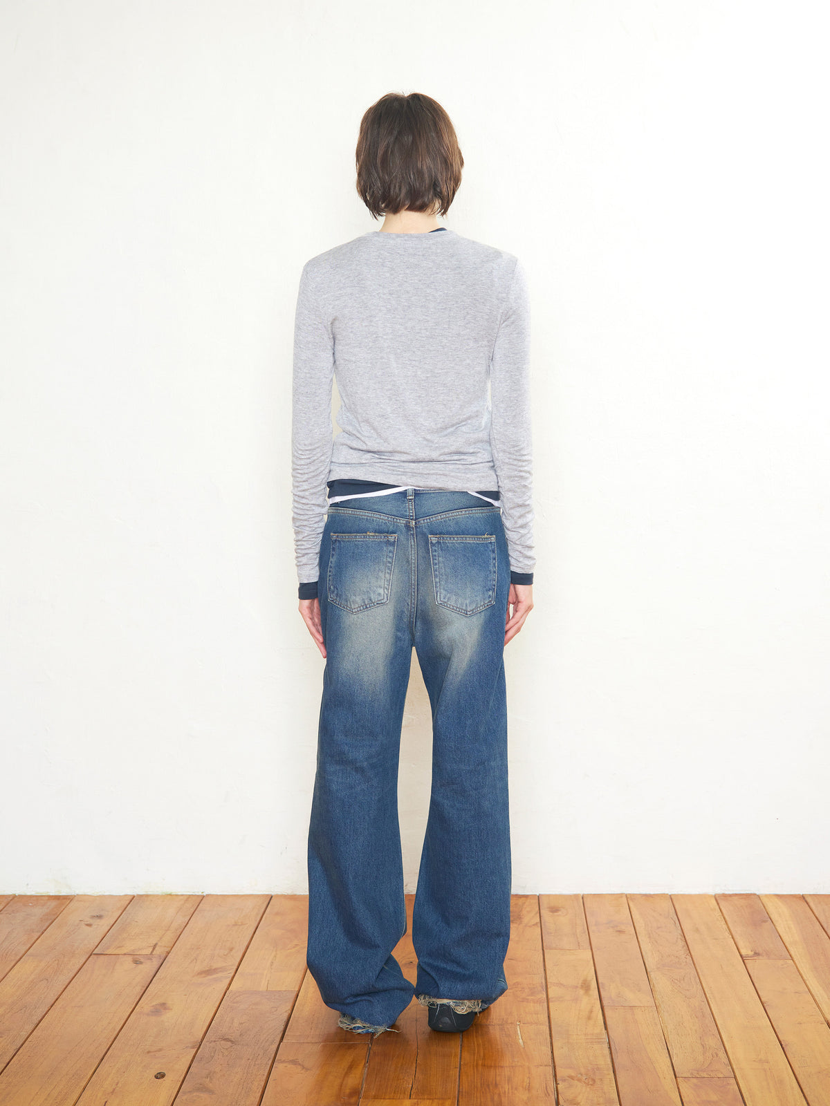 Low Classic Lc Wool Jersey T-Shirt Melange Grey