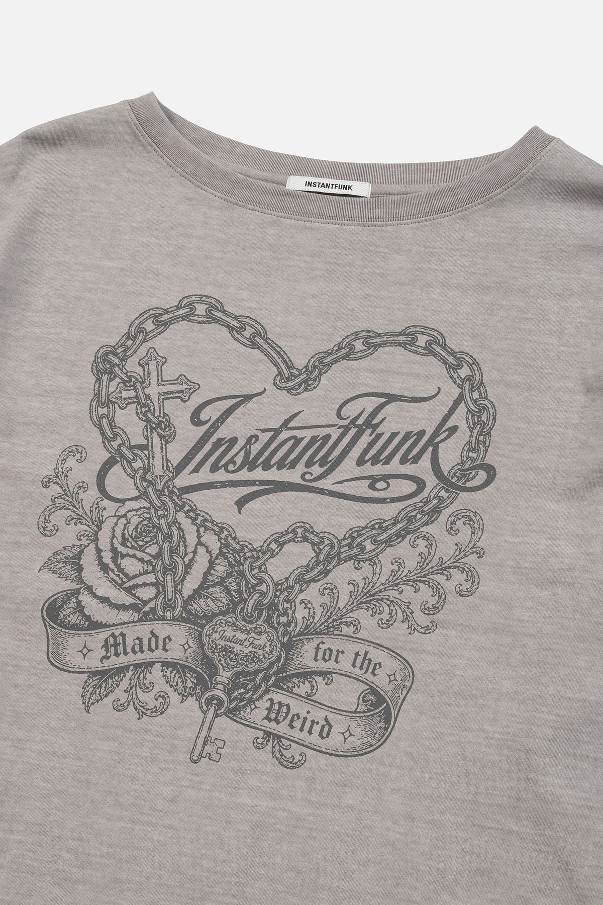 Instantfunk Oversized Heart Graphic Tee - Grey