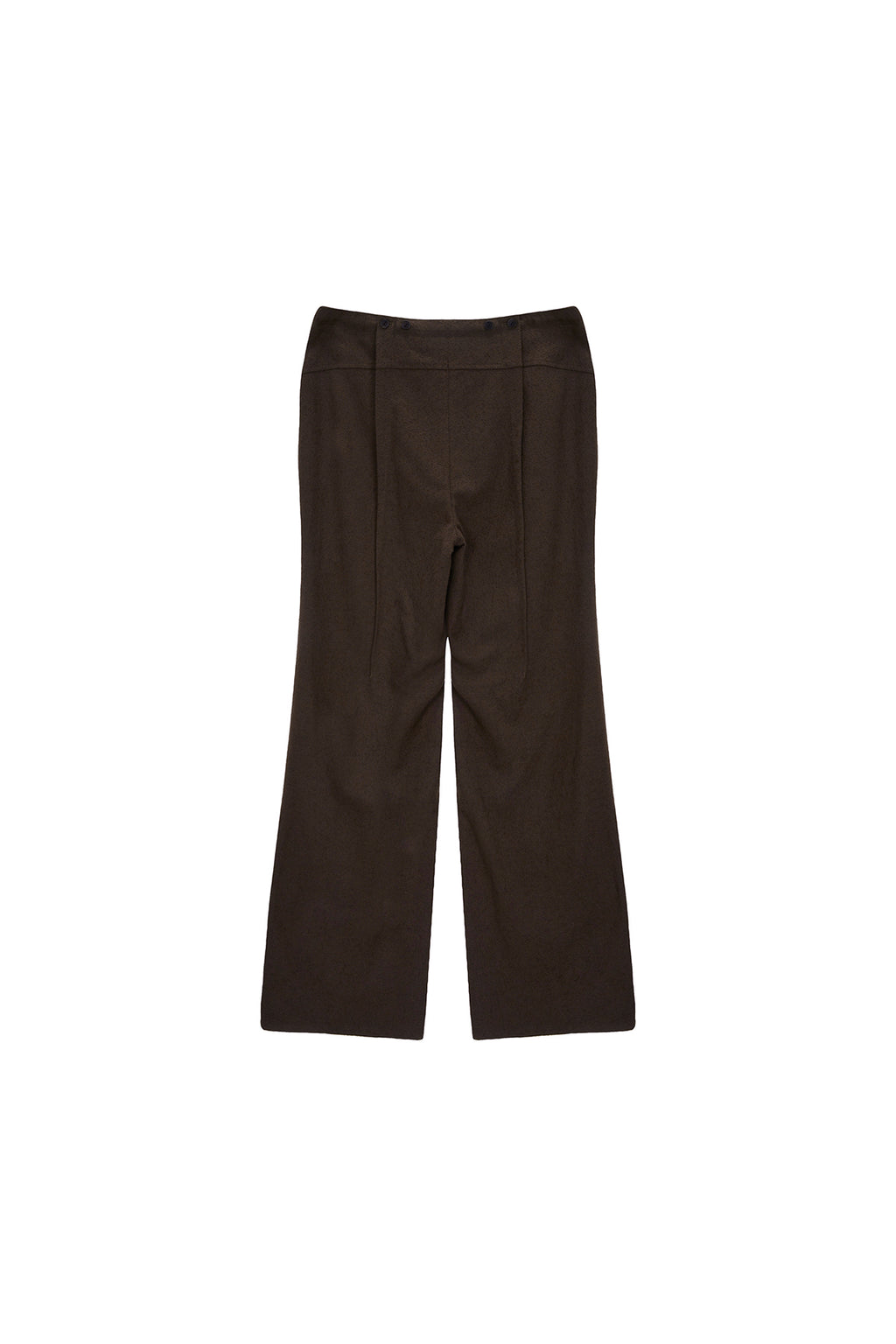[matinkim] WAIST BUTTON POINT STRING SLIM PANTS IN BROWN