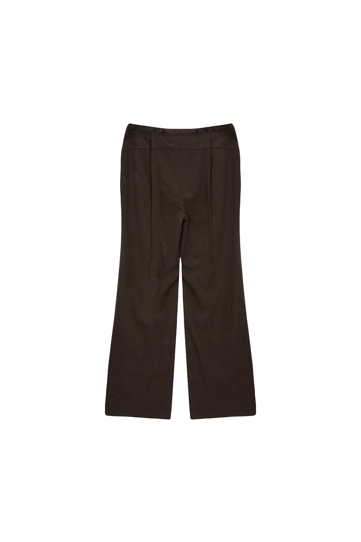 [matinkim] WAIST BUTTON POINT STRING SLIM PANTS IN BROWN