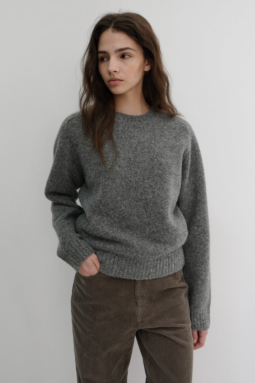 Dunst Unisex Shaggy Dog Sweater Melange Grey