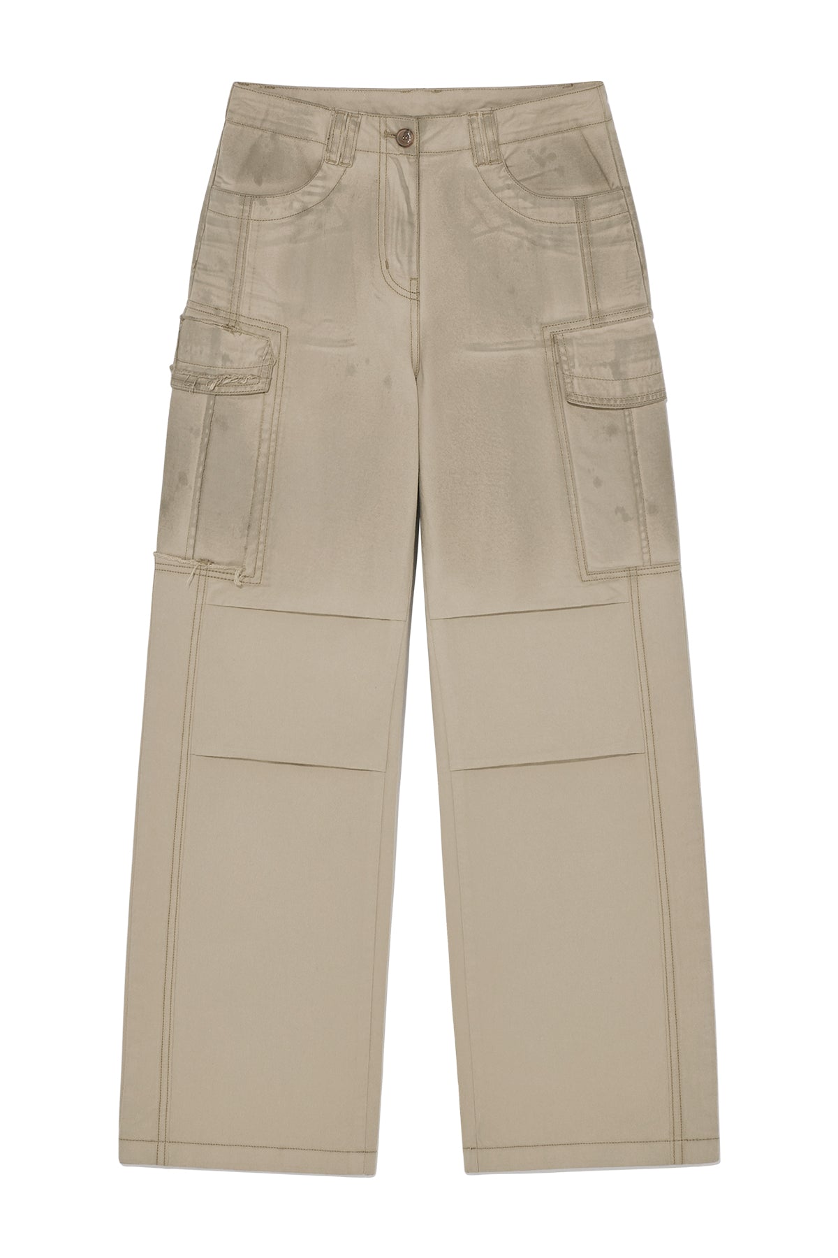 Matinkim Washed Cotton Cargo Pants IN Beige