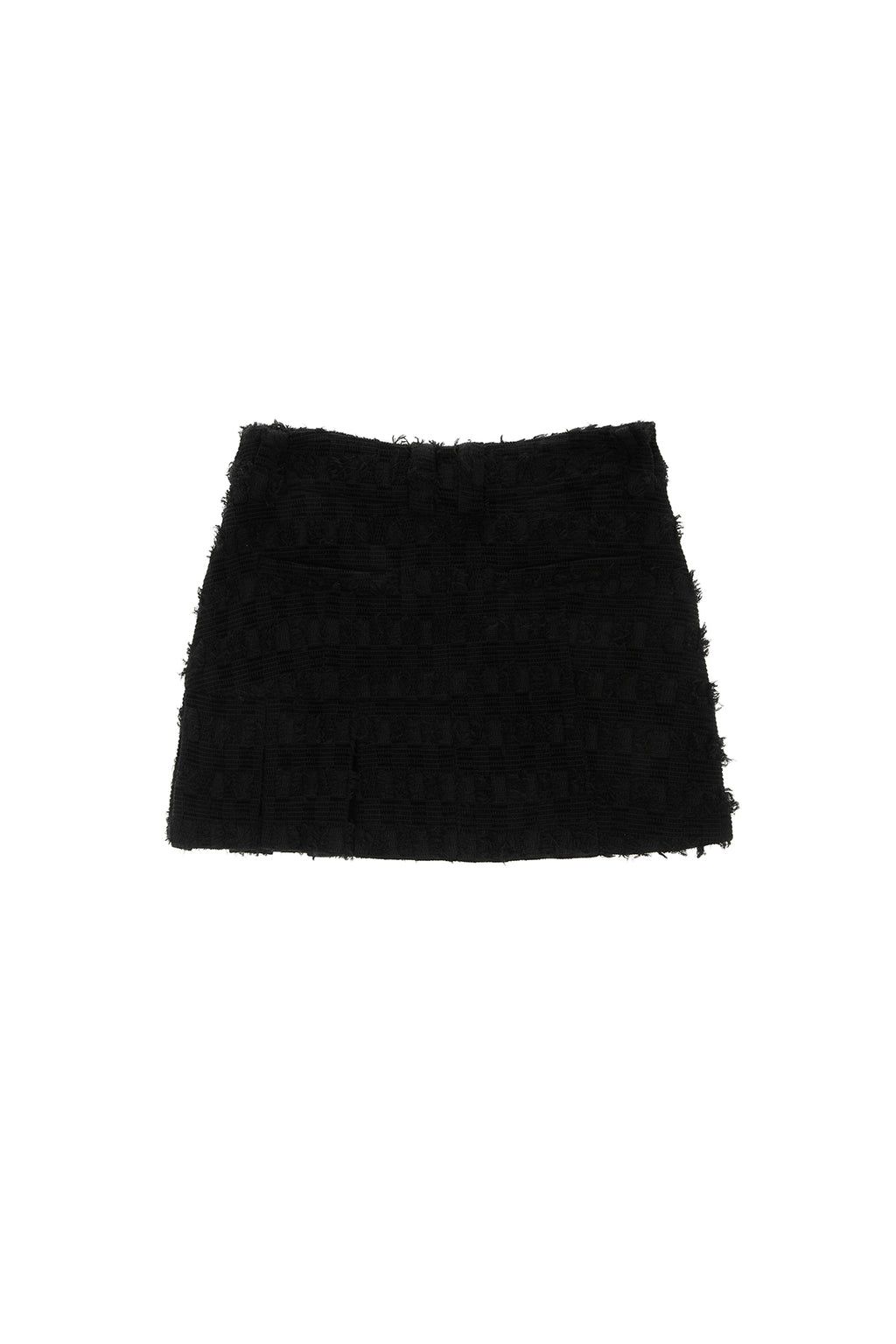 [matinkim] PLEATS MIXED TWEED MINI SKIRT IN BLACK