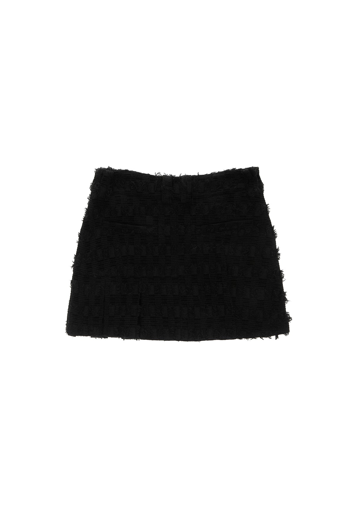 Matinkim Pleats Mixed Tweed Mini Skirt IN Black