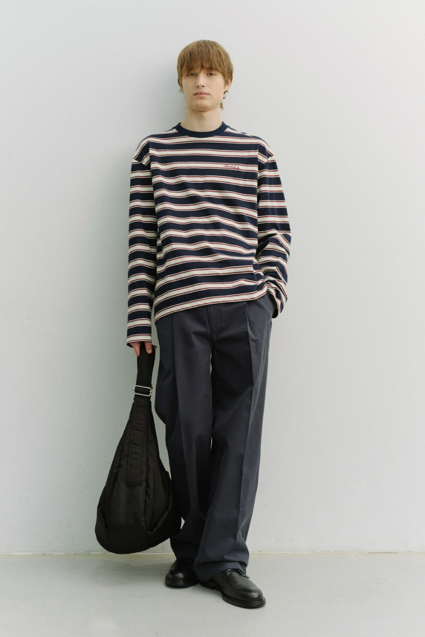 Dunst Pleated Chino Slacks Navy