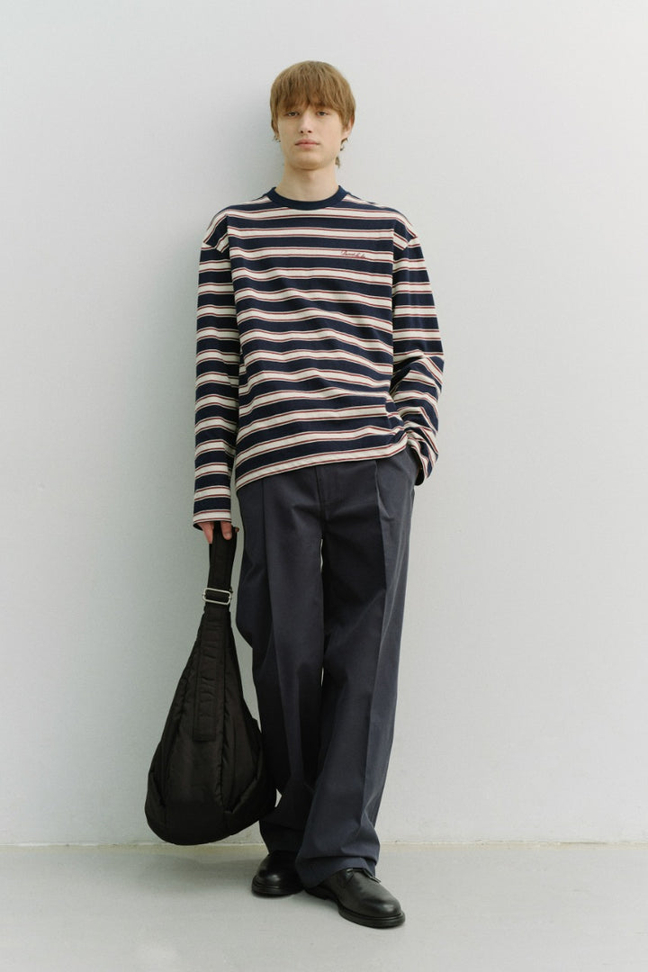 Dunst Pleated Chino Slacks Navy