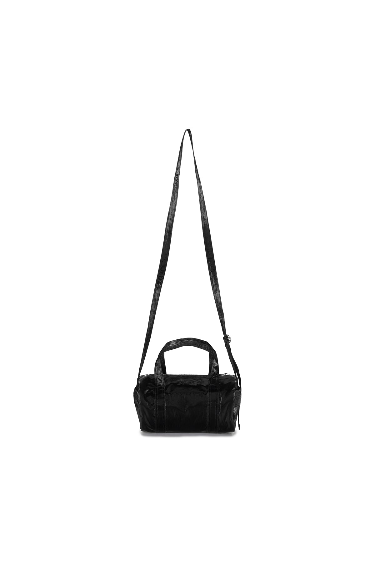 [matinkim] GLOSSY LOGO SPORTY MINI DUFFEL BAG IN BLACK
