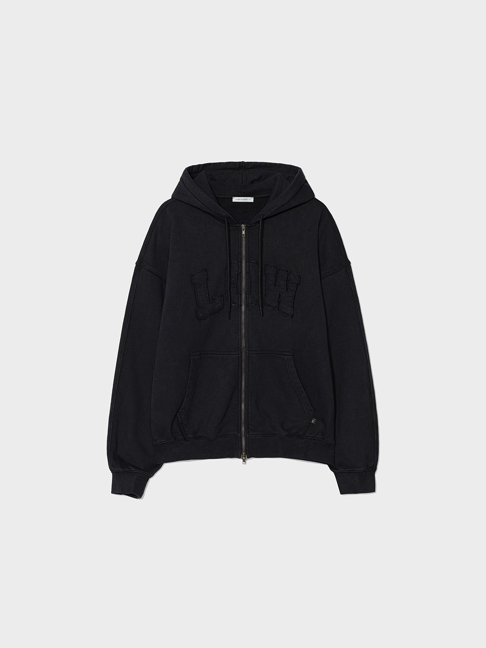 Low Classic Low Washed Zip-Up Hoodie Black