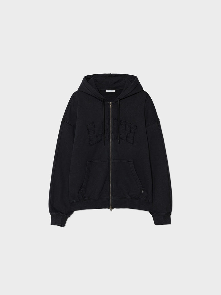 Low Classic Low Washed Zip-Up Hoodie Black - Low Classic
