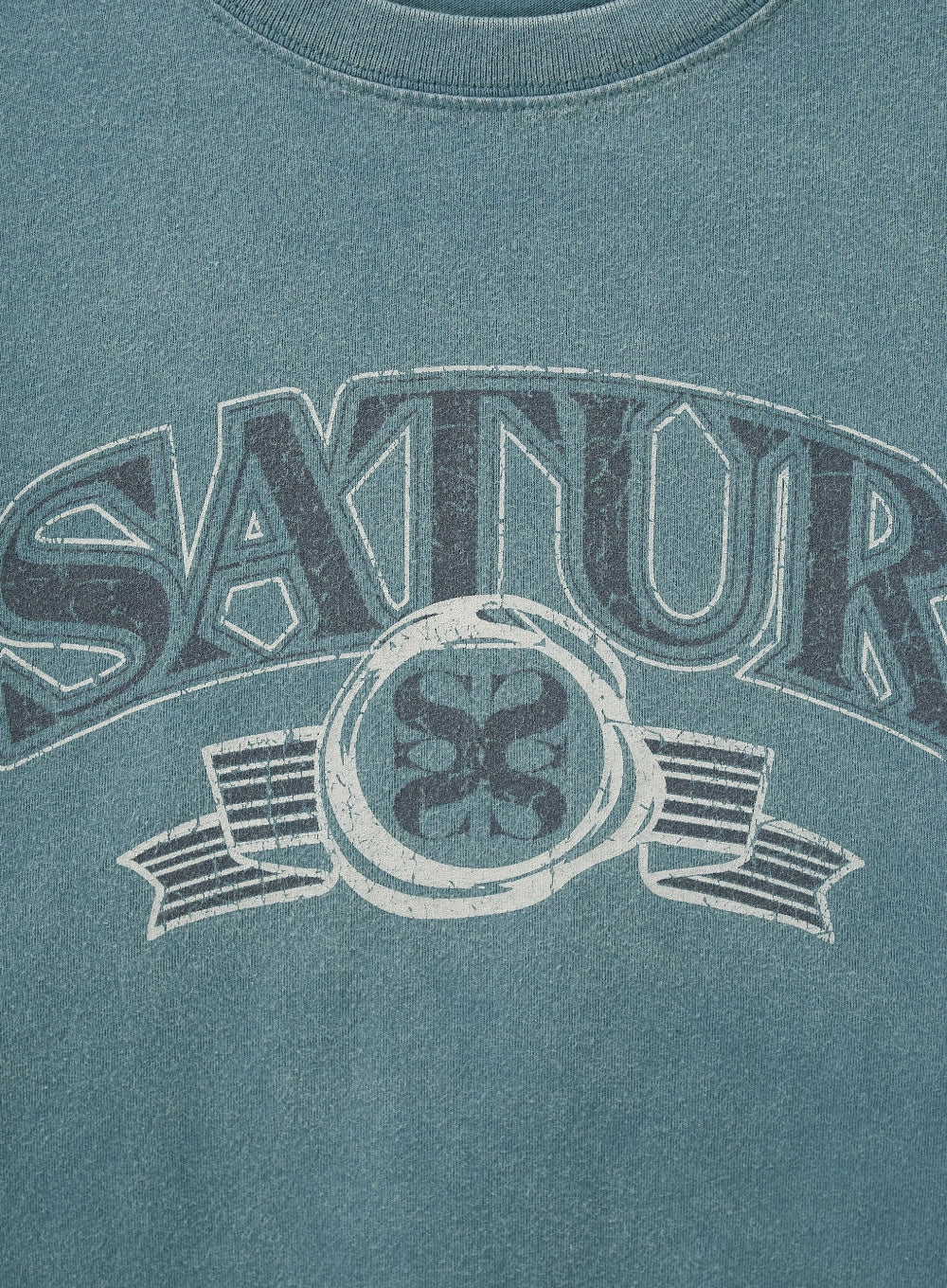 [satur] (W) Arch Logo Pigment Washed T-shirt - Blue