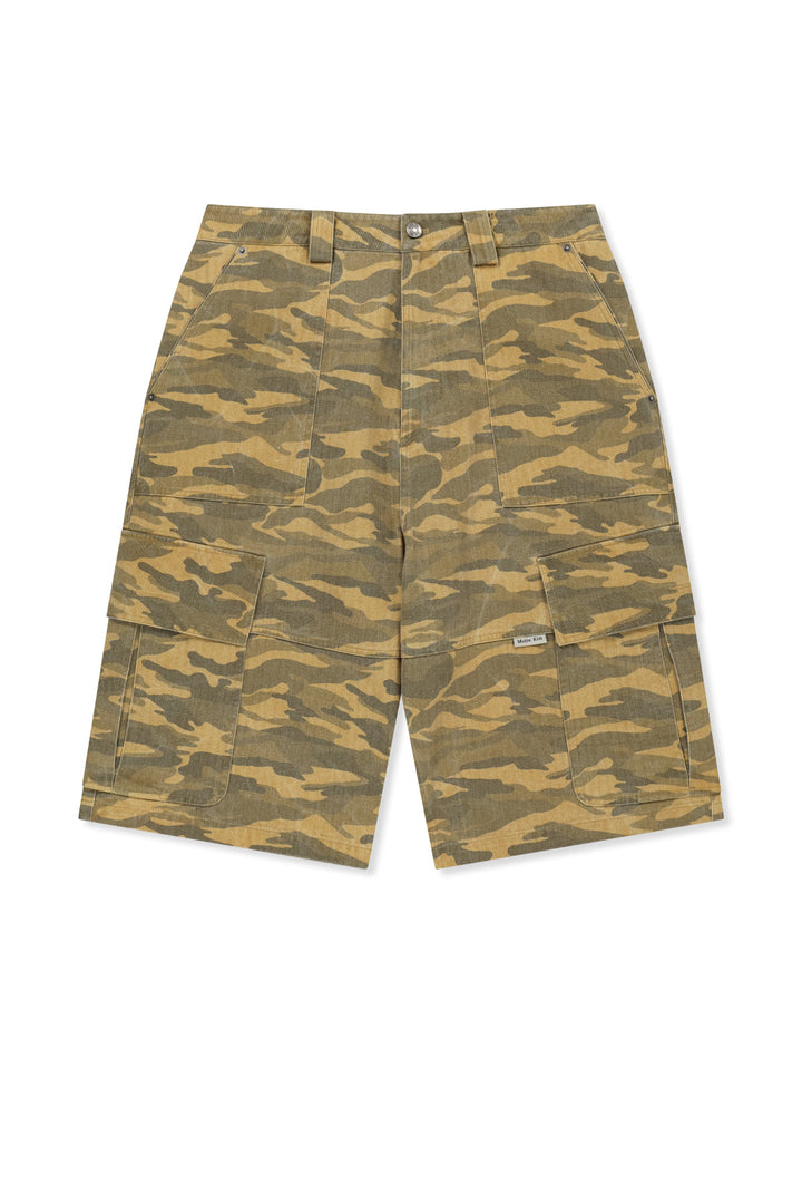 Matinkim Camouflage Cargo Bermuda Pants For Men IN Camel