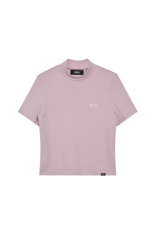 (WOMENS) STRIPE T-SHIRT-PINK