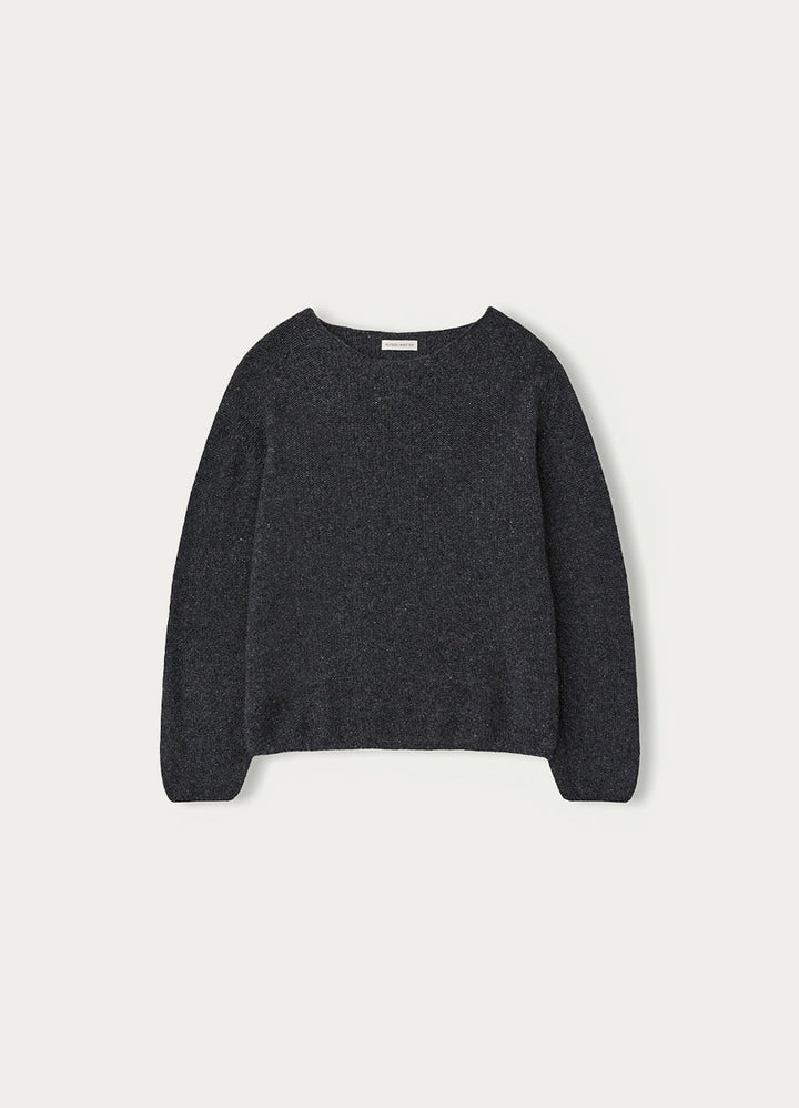 Nothing Written Nep boat neck sweater (Charcoal)