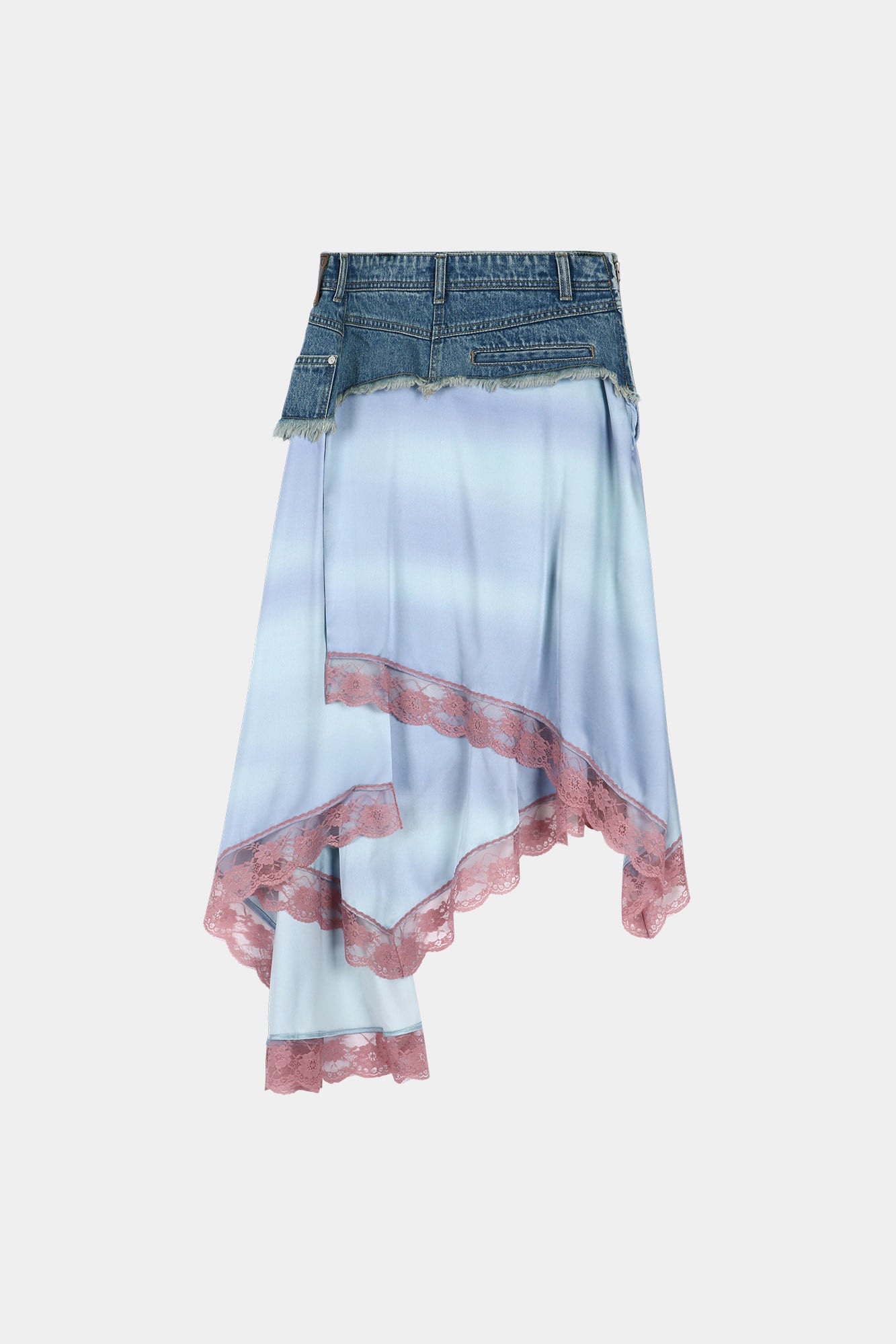 Andersson Bell Denim Combination Lace Hem Skirt