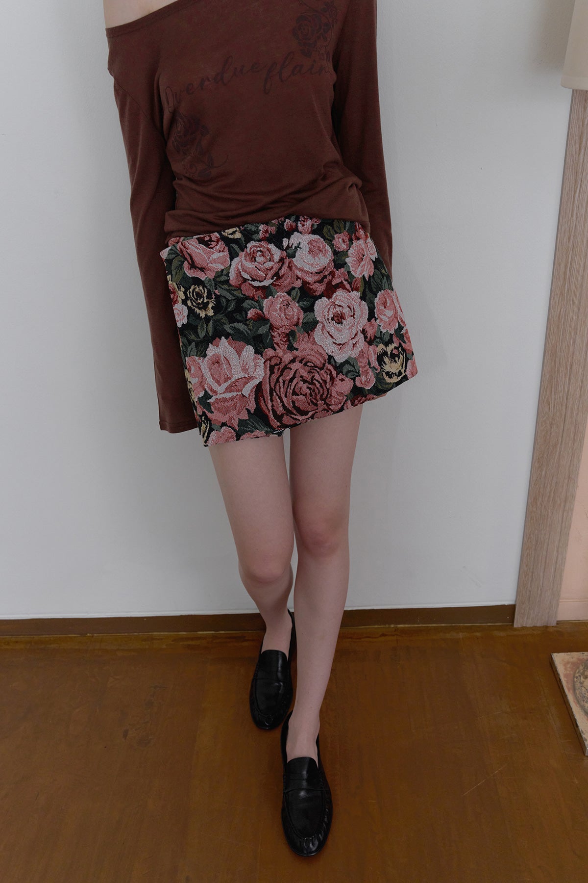 Overdueflair Textured Micro Mini Skirt Rose