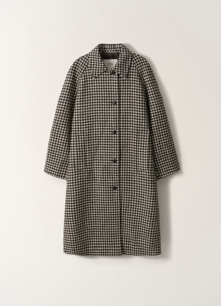 Nothing Written Bébé check balmacaan coat (Brown check)