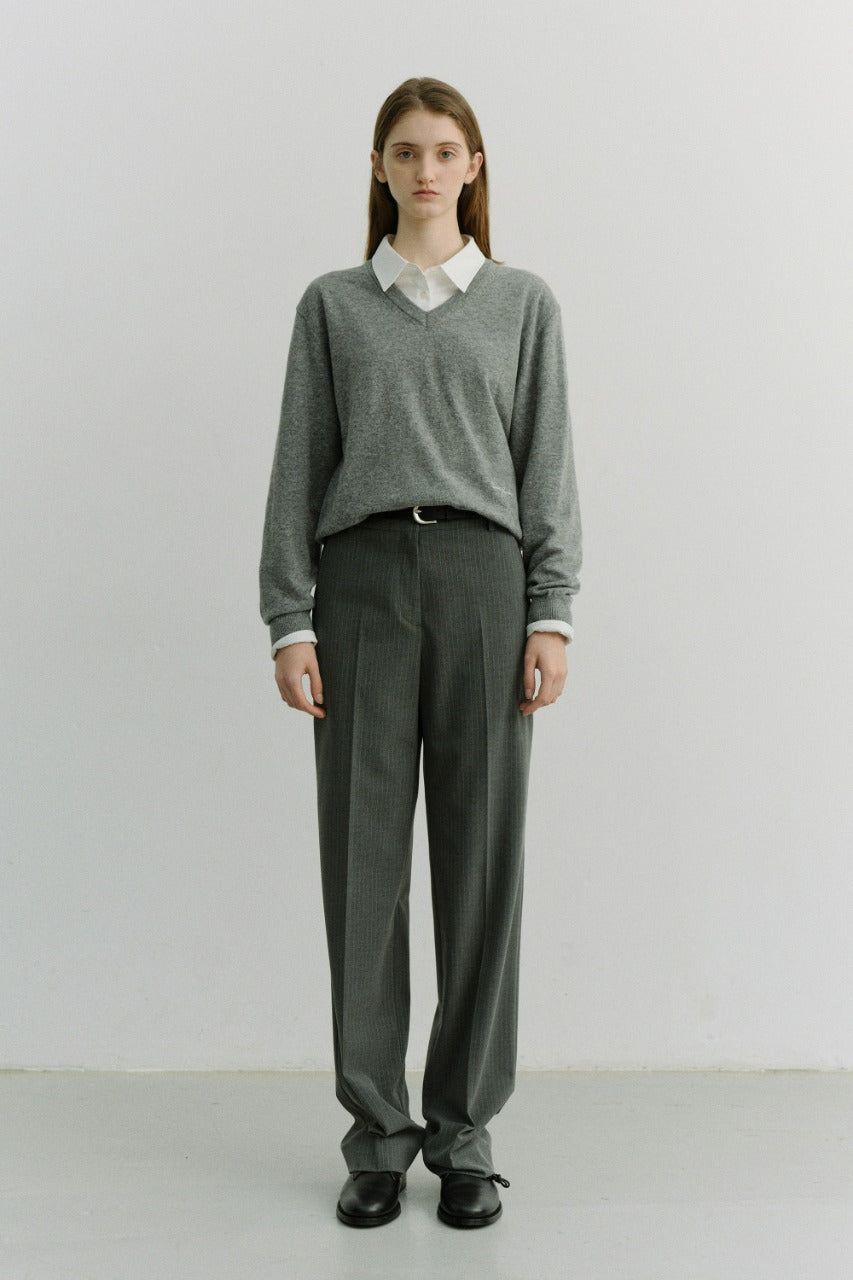 Dunst Unisex Soft V-Neck Sweater Melange Grey