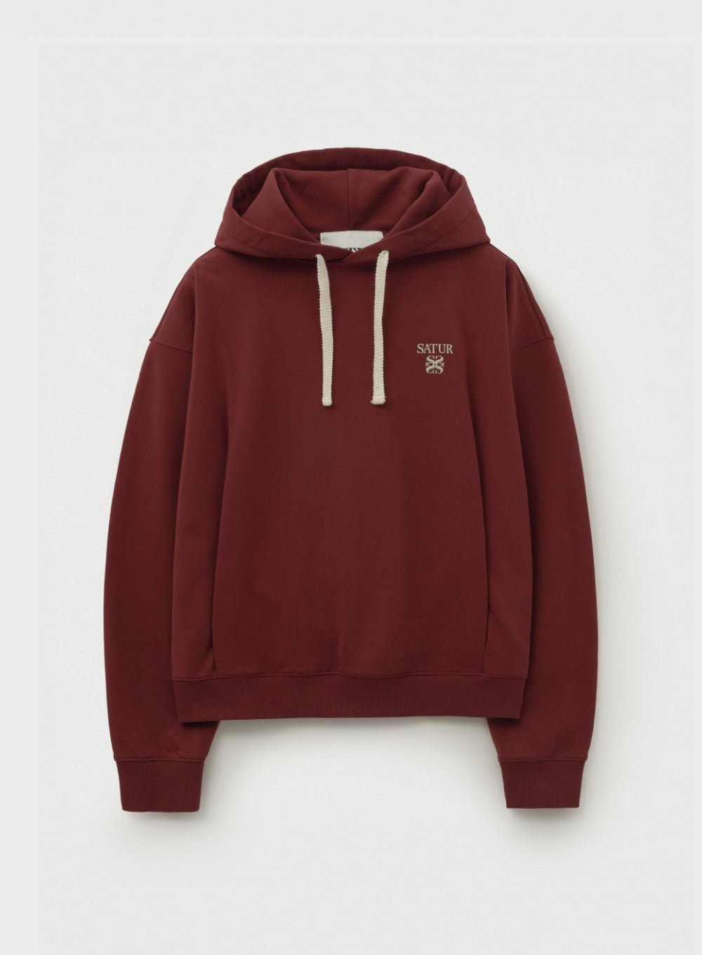 [satur] Apero Loose Fit Tuck Pocket Hoodie - Burgundy
