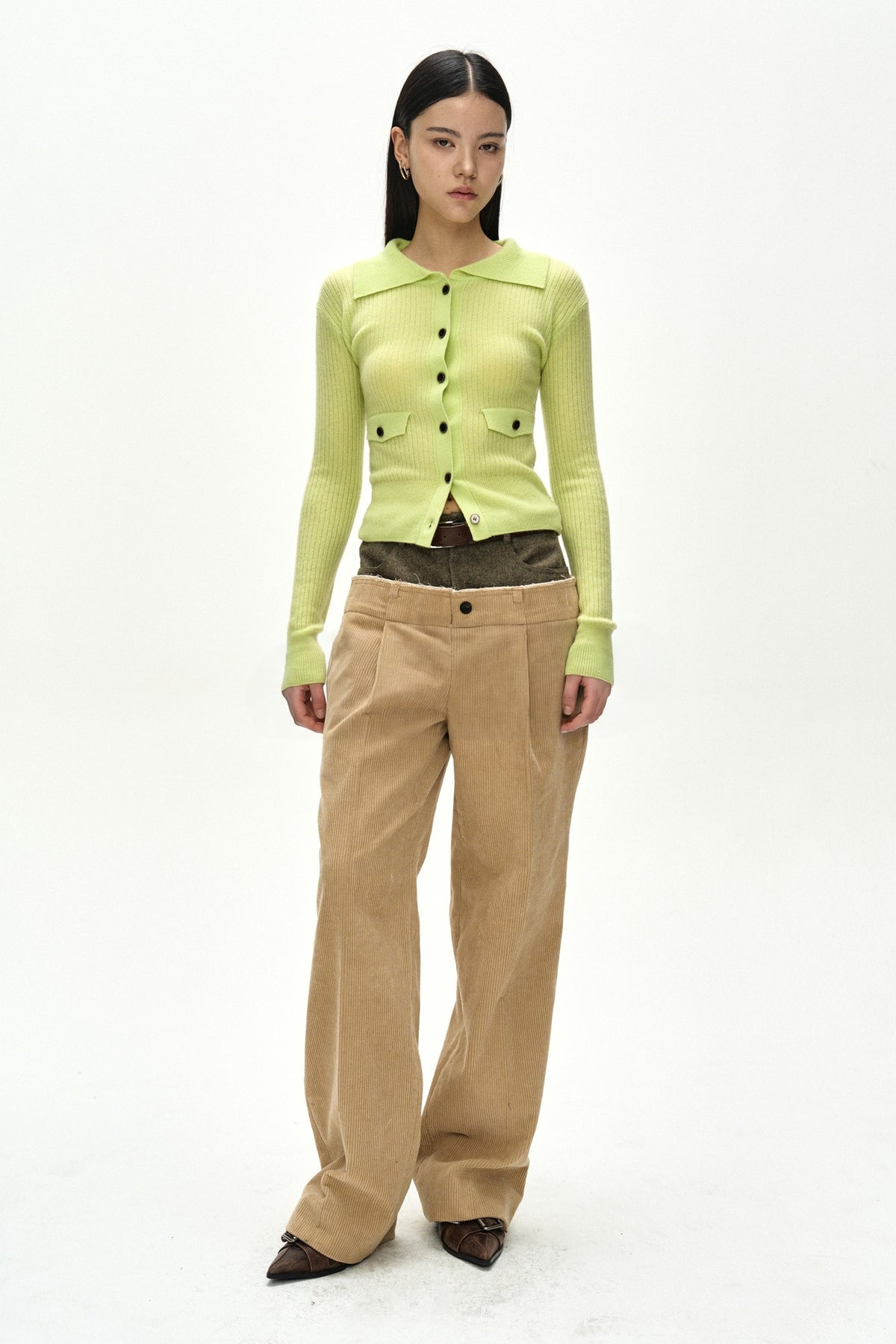 Andersson Bell Herringbone-Waist Corduroy Trousers
