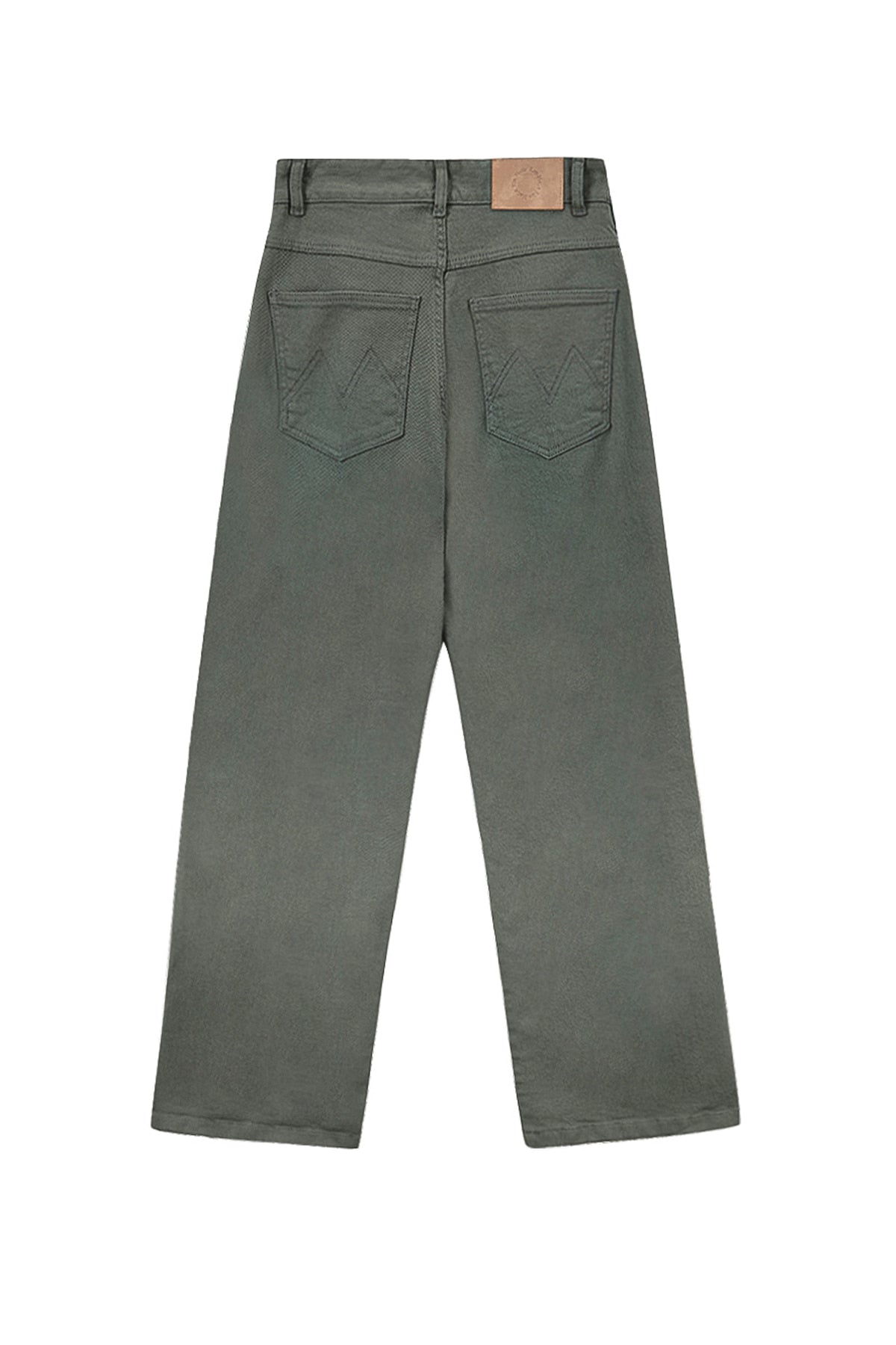 Matinkim Color Point Washed Denim Pants IN Khaki