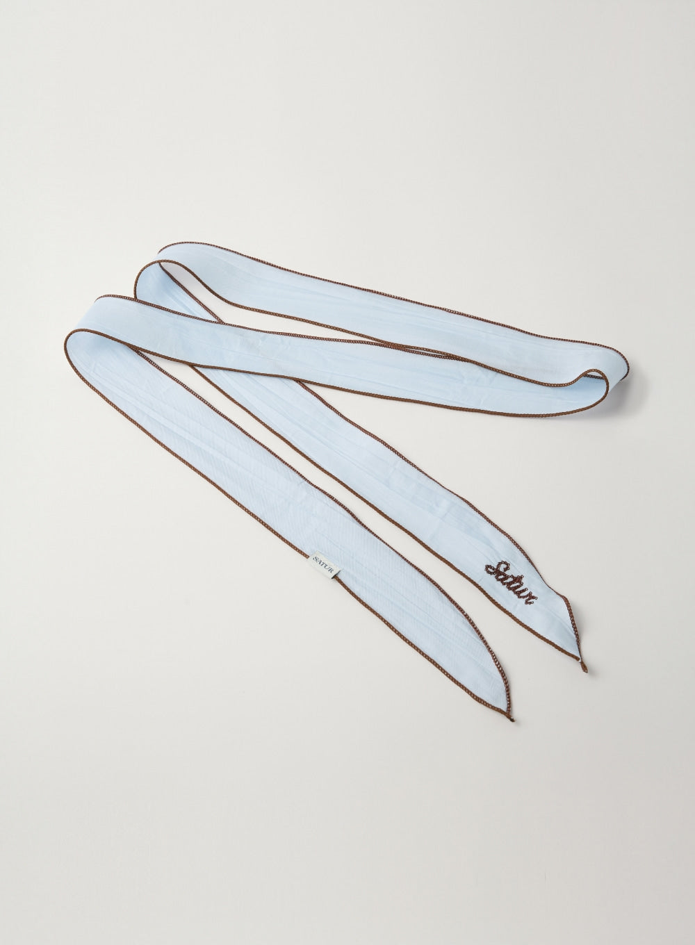 Satur (W) Wrinkle Color Block Scarf - Sky Blue
