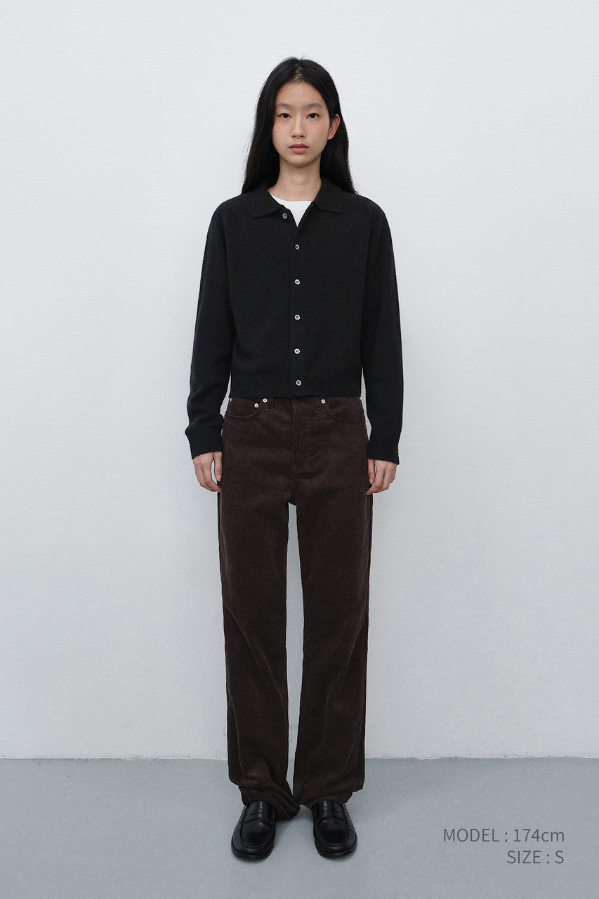 Dunst Unisex Collared Knit Cardigan Black