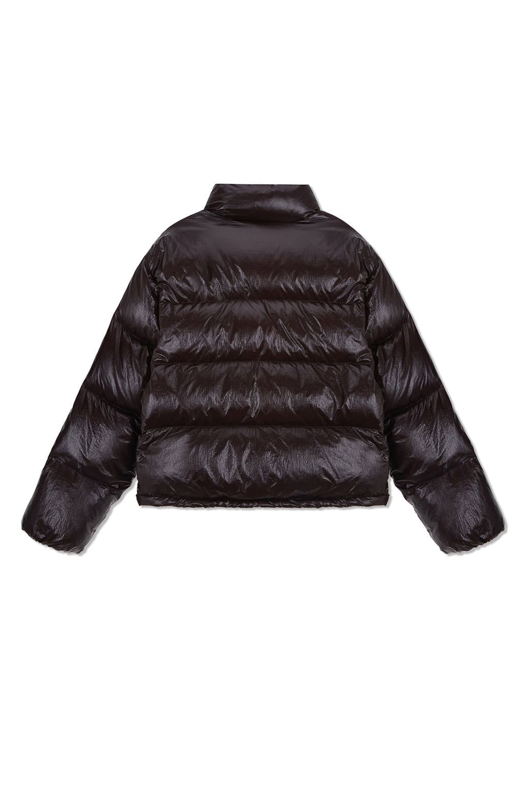 [matinkim] SMALL LOGO VOLUME DOWN JUMPER FOR WOMEN IN DARK BROWN