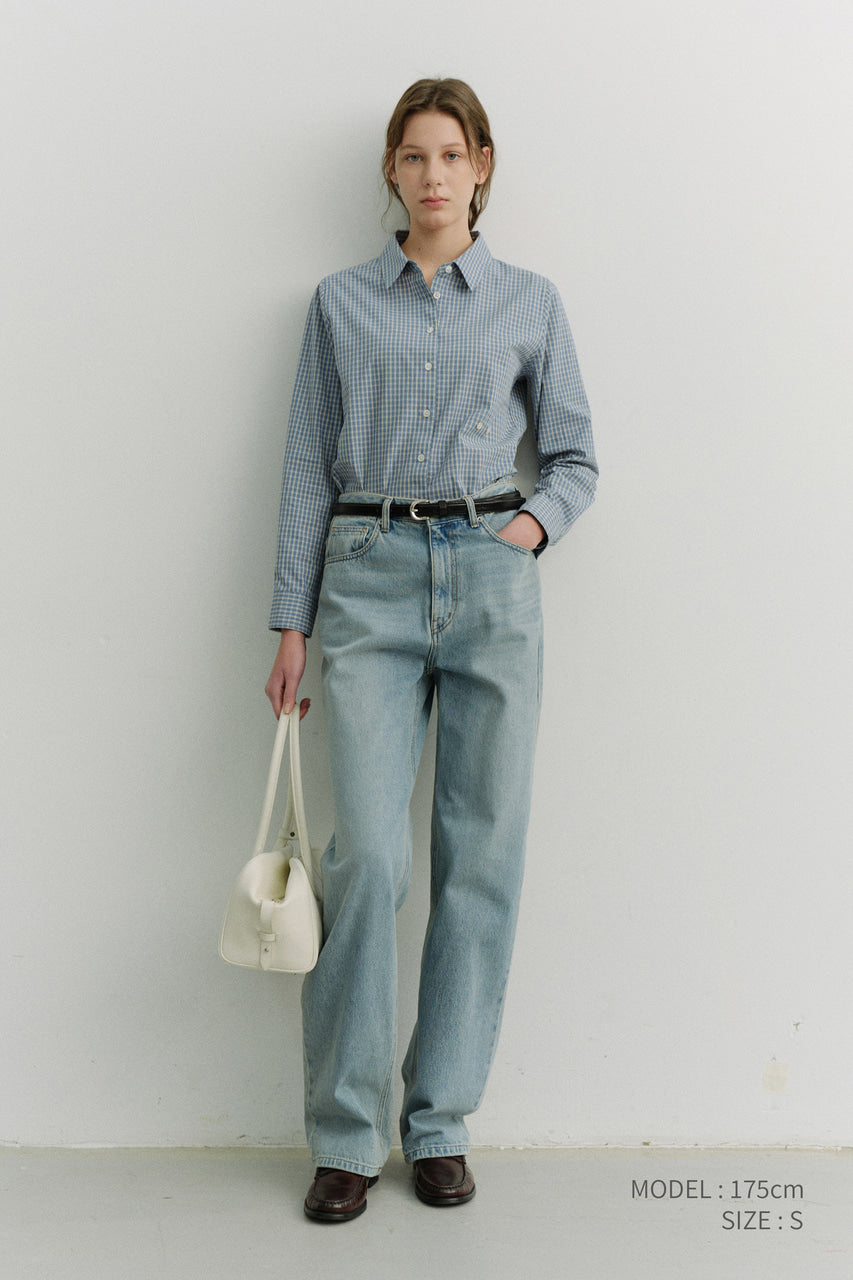 Dunst 2-Way Essential Checked Shirt Blue Check