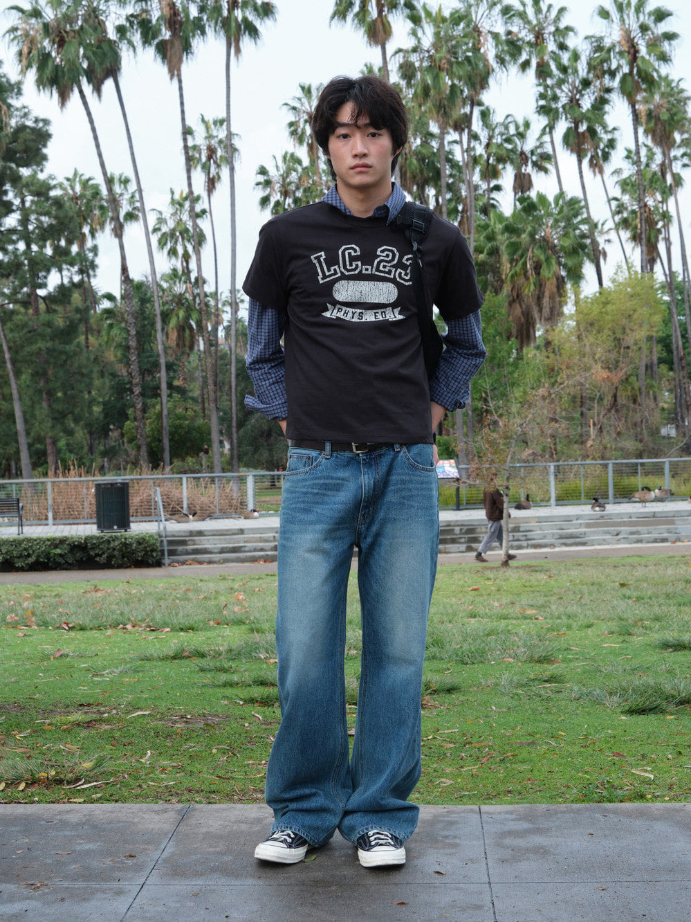 [Low Classic] Lc 23 Tee_Charcoal Navy