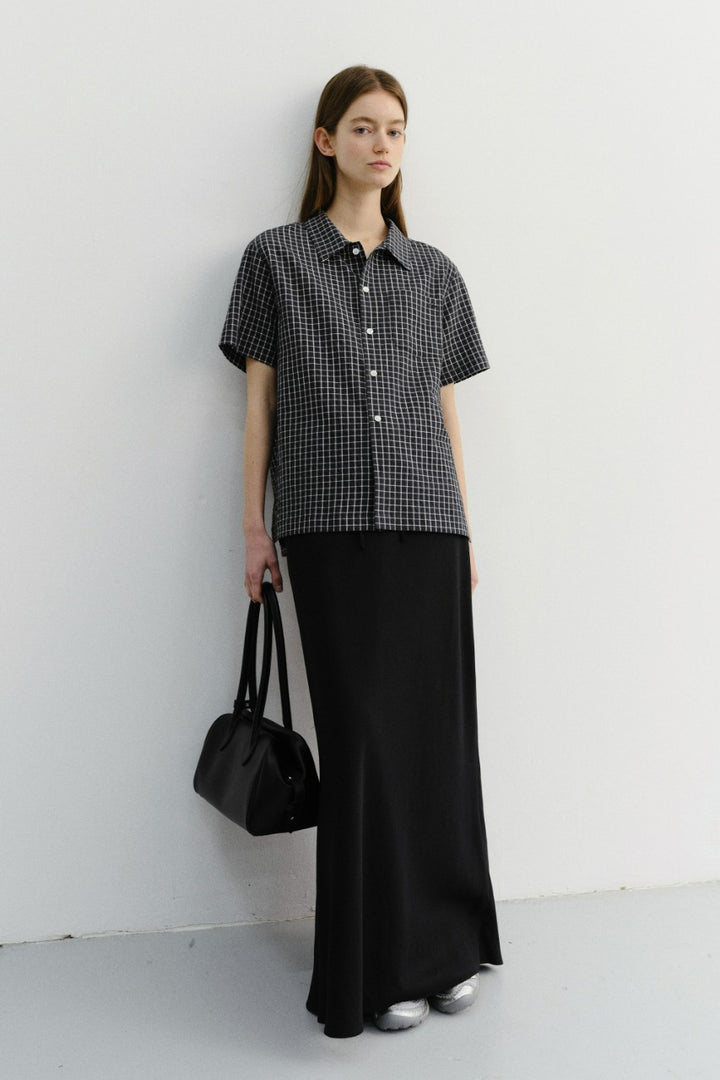 Dunst Unisex Checked Pajama Shirt Black Check