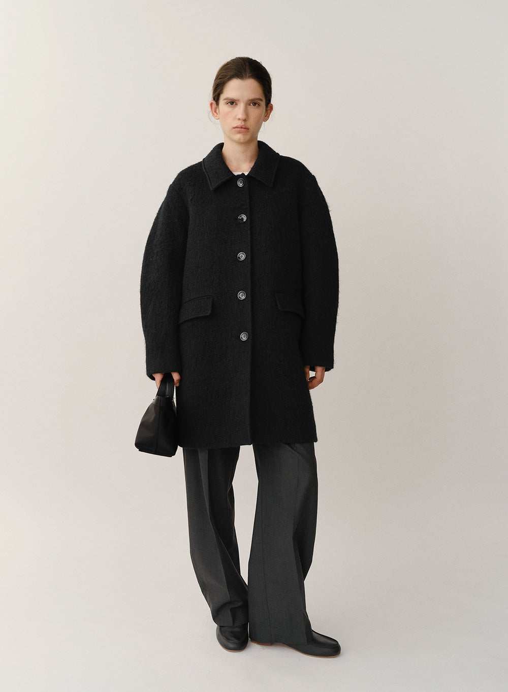 Kindersalmon Tolman Alpaca Coat Dark Navy