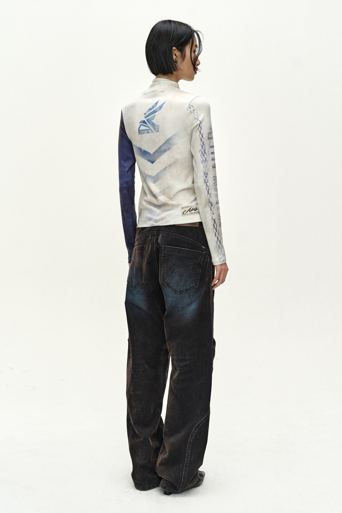Andersson Bell Racing Graphic Color-Block High-Neck Top