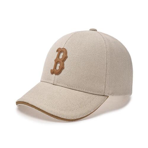 Basic Canvas Leather Logo Structured Ball Cap BOSTON REDSOX