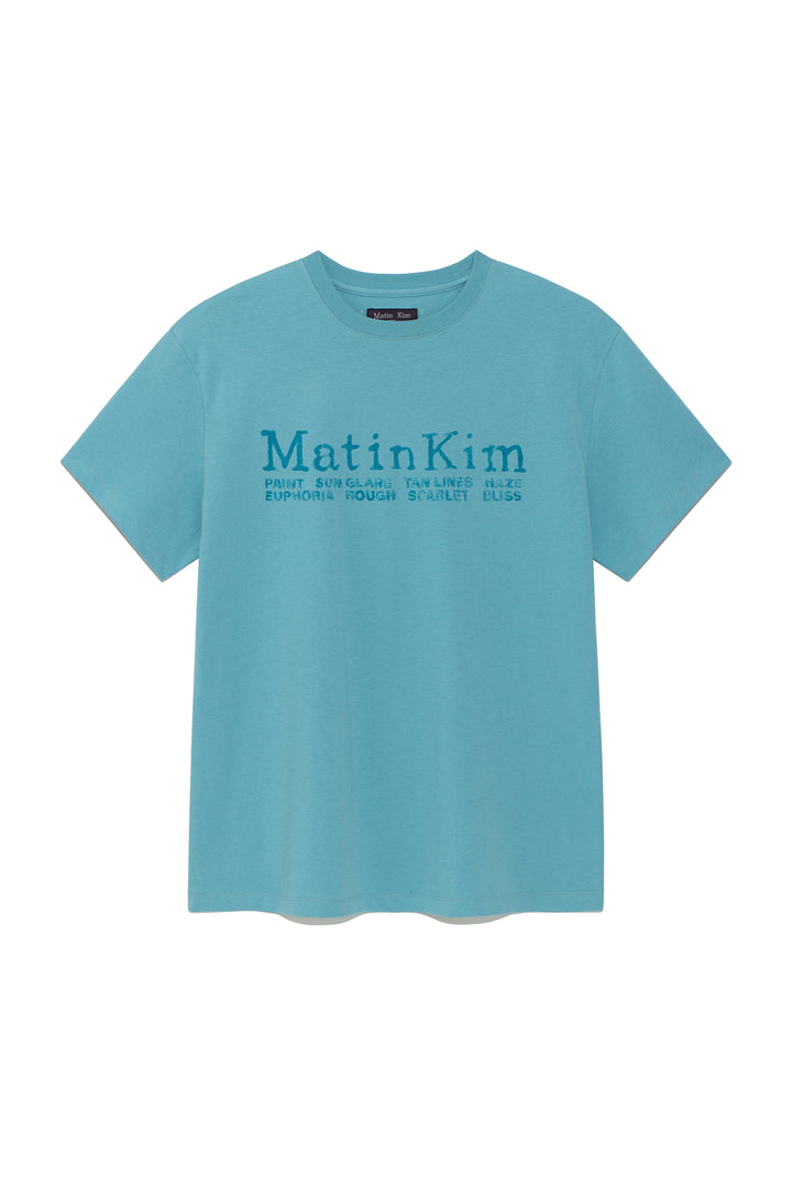 Matinkim Sweat Printing Logo Top For Men IN Turquoise Blue