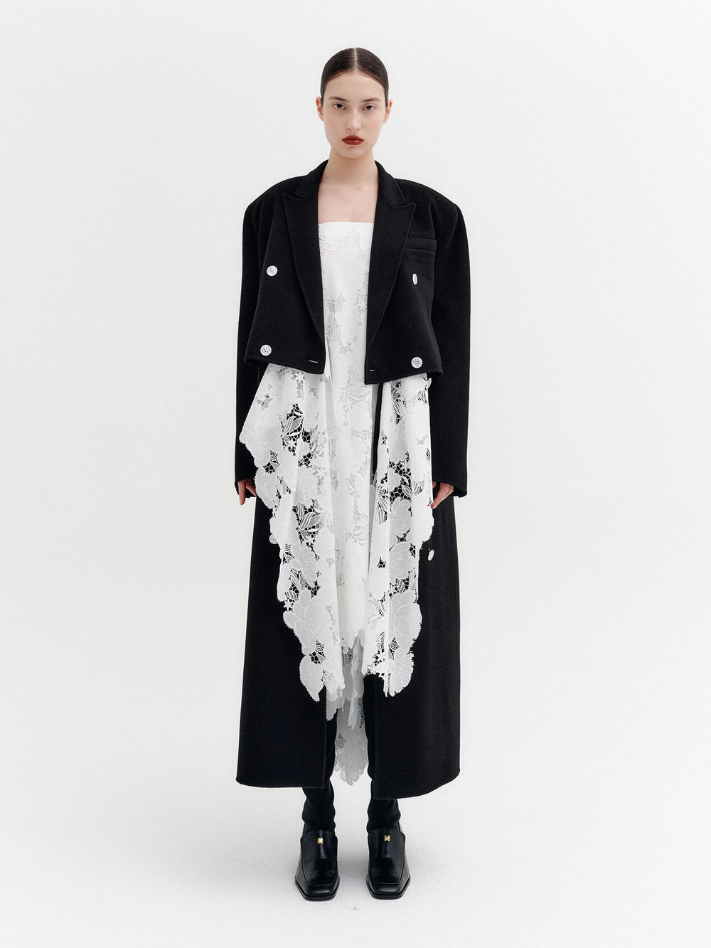 EENK Convertible Double Breasted Coat - Black