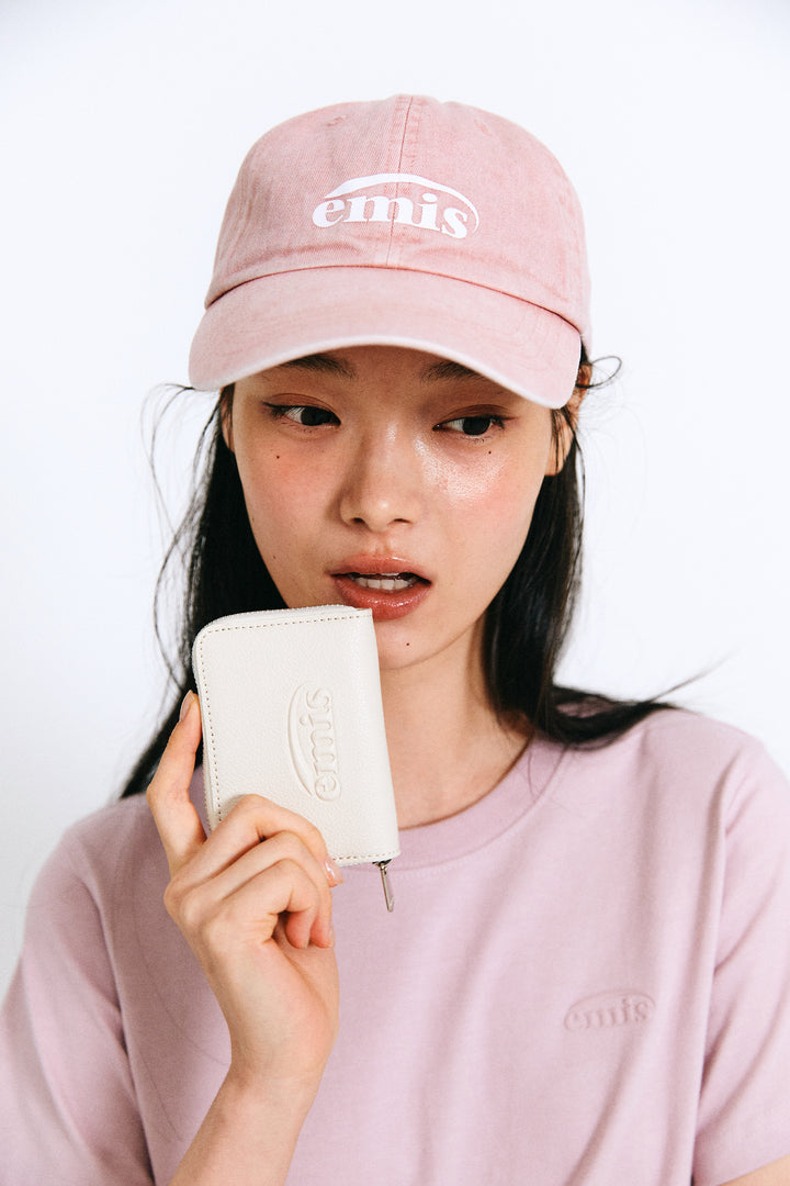 Emis Grain Logo Zip Wallet-Ivory
